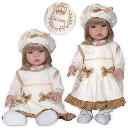 Boneca Baby Grande com Roupa de Xodo Bege Realista - Cegonha Reborn Dolls -  Boneca Reborn - Magazine Luiza