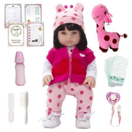 Boneca Reborn Real Cabelo Roupa Rosa Silicone Completa - Cegonha Reborn  Dolls - Bonecas - Magazine Luiza