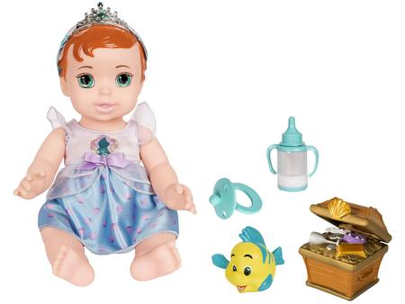 Boneca de Vinil - Disney - Princesas - Baby Ariel Luxo - Vestidos sortidos  - 30 cm - Mimo - Ri Happy