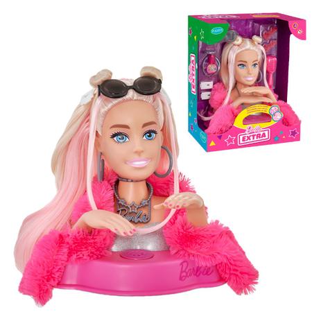 Imagem de Boneca Barbie Busto Cabeleireira 12 Falas Styling Head Para Pentear Com Acessórios