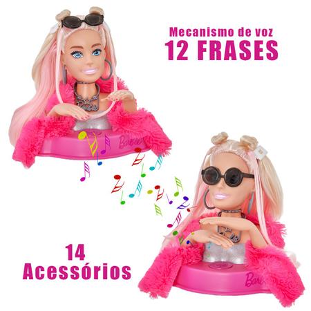 Boneca Barbie Busto Styling Head Frases Penteados Maquiagem - R$ 265