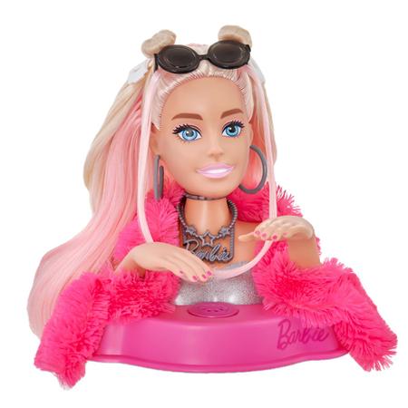 Imagem de Boneca Barbie Busto Cabeleireira 12 Falas Styling Head Para Pentear Com Acessórios