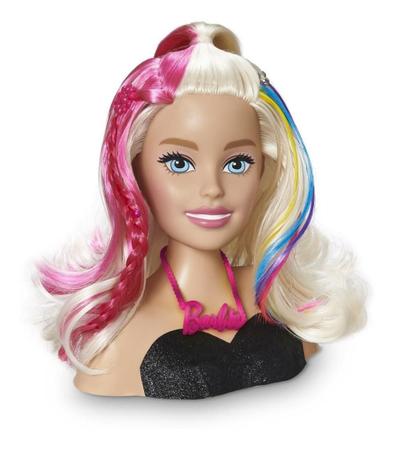 Imagem de Boneca Barbie Busto Cabelo Com Mechas Para Pentear E Secador