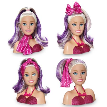 Boneca Busto Barbie Styling Faces C/ Maquiagem Brinquedo Infantil Menina C/  Acessórios- Pupee - Boneca Barbie - Magazine Luiza