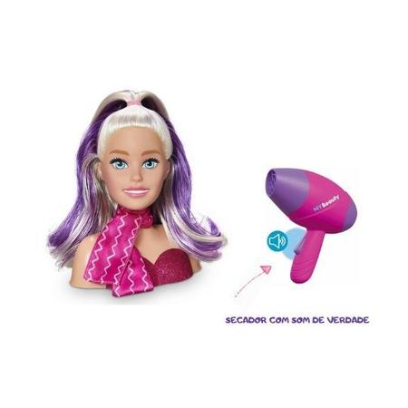 Boneca Barbie Busto - Maquiagem e Cabelo - Pupee - 1265