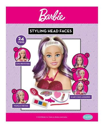 Busto Boneca Barbie Para Pentear E Maquiar Vem Com Maquiagem - Ri