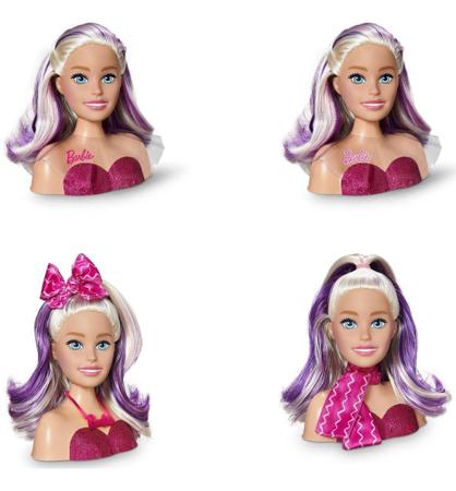 Kit Busto De Boneca Barbie Hair Styling Mais Maquiagem Pupee no Shoptime