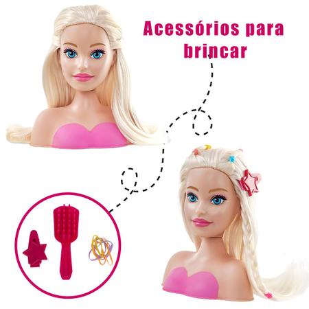 Boneca Barbie Busto Cabeleireira Mini - Pupee - Sama Presentes