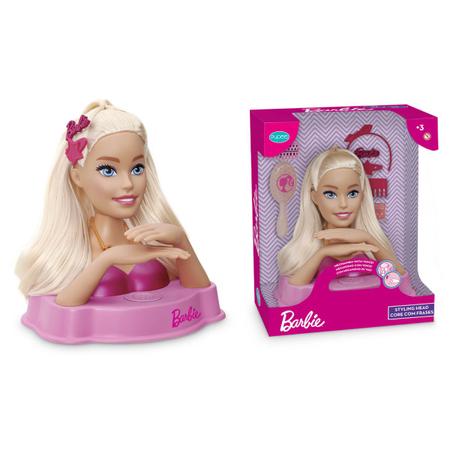 Imagem de Boneca Barbie Busto Original Com 12 Frases E 9 Acessórios Para Pentear Mattel