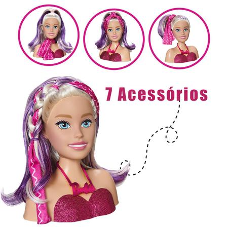 Barbie Busto Boneca Pentear Maquiar Pupee Hair em Promoção é no