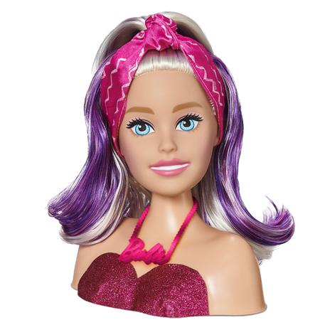Boneca Barbie Busto Para Pentear e Maquiar Com Acessórios Salão De Beleza