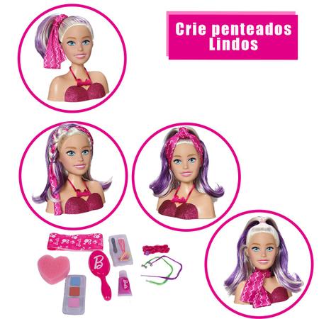 Boneca Pentear Maquiar Barbie Salão Barbie Busto Mãos Fala