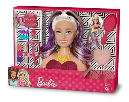 Boneca cabeca busto barbie com acessorios p pentear maquiar 21