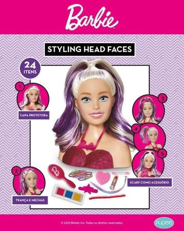 Cabeça Busto Boneca Menina Barbie Para Maquiar Pentear Salão De