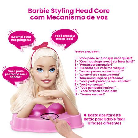 Cabeça Boneca Barbie P/ Pentear Maquiar E Fazer Unhas