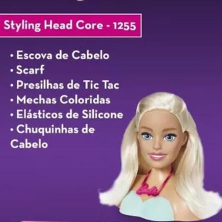 Boneca Barbie Busto Styling Head Sparkle Pentear E