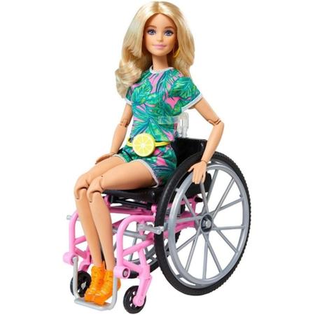 Imagem de Boneca Barbie Cadeira De Rodas Fashionista 165 Loira - Grb93 - Mattel