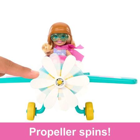 Imagem de Boneca Barbie Chelsea Profissões - Piloto c/ Avião e Pet - Mattel
