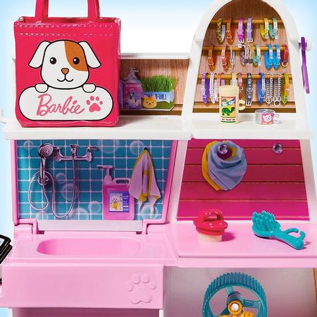 BONECA BARBIE COM CENARIO E ANIMAL PET SHOP GRG90 - MATTEL - Star