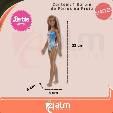 Imagem de Boneca Barbie De Férias Na Praia Articulada Mattel Original