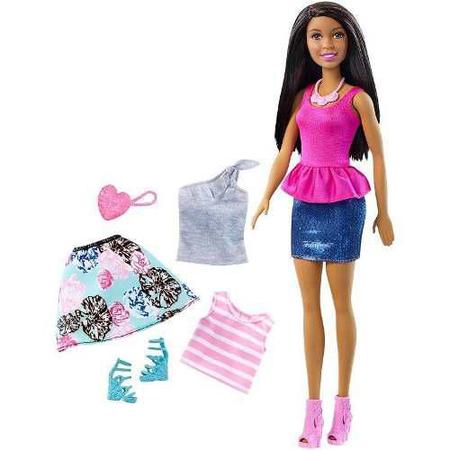 Roupa para barbie (top com saia bolsa e sapato)