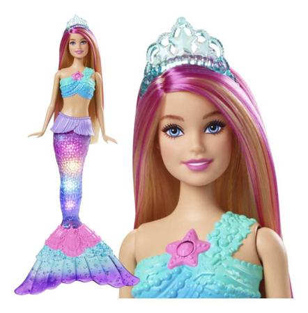 Boneca Barbie Sereia Luz E Brilho - Morena Cmg75 - MP Brinquedos