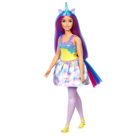 Imagem de Boneca Barbie Dreamtopia Unicórnio Cabelo Azul Com Rosa - Mattel HGR20