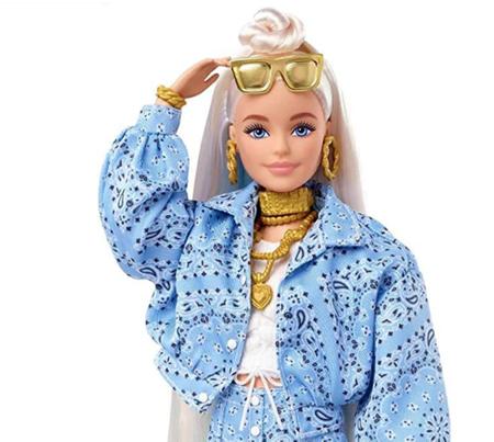 Boneca Barbie - Extra - Barbie Com Roupa Azul Claro - Mattel