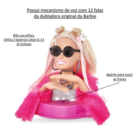 Boneca Barbie Extra Busto Moda Maquiar Fala 12 Frases Mattel