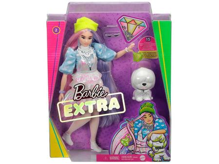 Barbie Extra #3 Boneca Jaqueta Felpuda Rosa Mattel GRN28