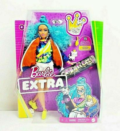 Imagem de Boneca Barbie Extra Doll Skatista Cabelo Azul Mattel - Grn30