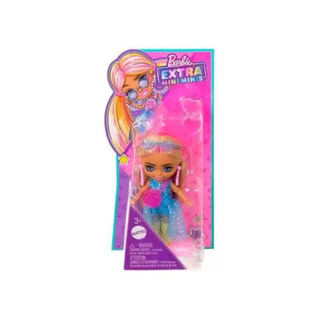 Imagem de Boneca Barbie Extra Mini Minis Vestido Azul - Mattel