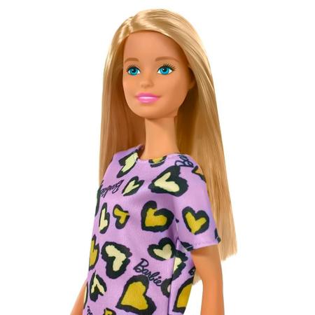 Barbie Roupas Vestido Rosa com Corações e Acessórios - Bumerang