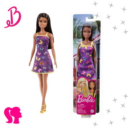 Boneca Barbie Fashionista (Loira de Vestido Azul e Amarelo