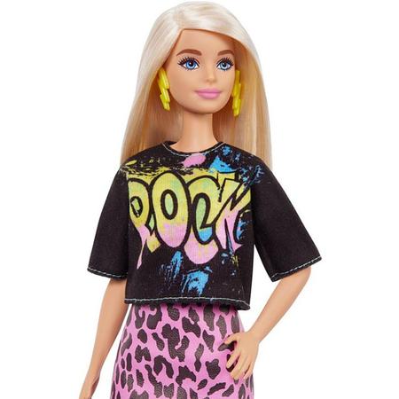 Boneca Barbie Fashionista 155 Camisa Rock e Saia Rosa Fbr37