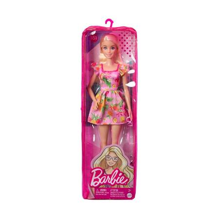 Imagem de Boneca Barbie Fashionista 181 Loira Vestido Tropical Com Oculos HBV15 - Mattel