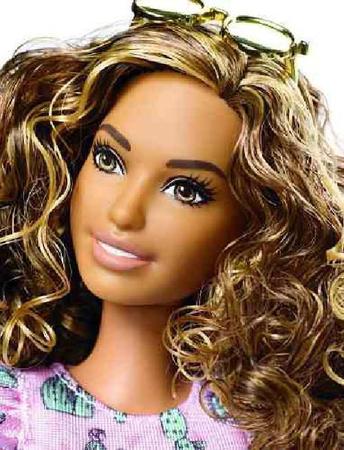 Boneca Barbie Fashionistas 210 Cabelo Castanho Coque Vestido Crochê Óculos  HJT07 Mattel