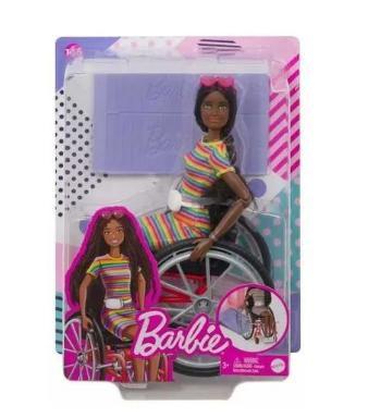 Boneca Barbie Original Negra Cadeirante C/ Cadeira De Rodas