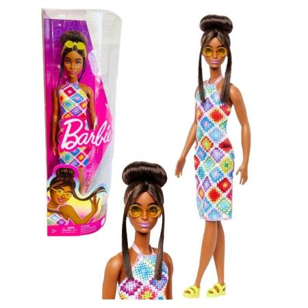 Roupa para boneca Barbie em crochê - vestido frente única