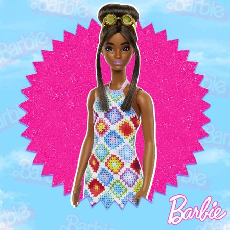 Imagem de Boneca Barbie Fashionista Vestido c/ Losango Mattel Original