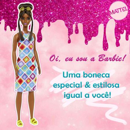 Imagem de Boneca Barbie Fashionista Vestido c/ Losango Mattel Original