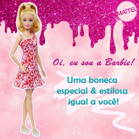 Boneca Barbie Fashionista com Estojo - Vestido Florido - Com Aparelho  Auditivo- 187 - Mattel - superlegalbrinquedos