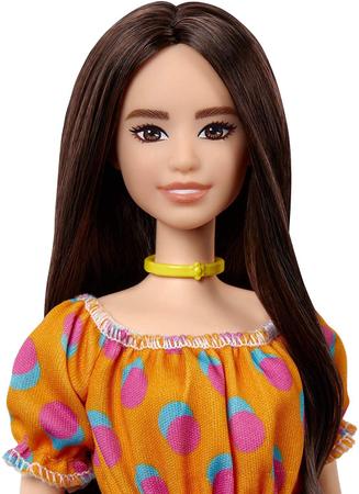 Boneca Barbie Fashionista 32cm Vestido Laranja Mattel - N/A
