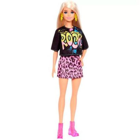 Boneca Barbie Fashionista Loira - Roupa de Rock - Mattel - Boneca Barbie -  Magazine Luiza