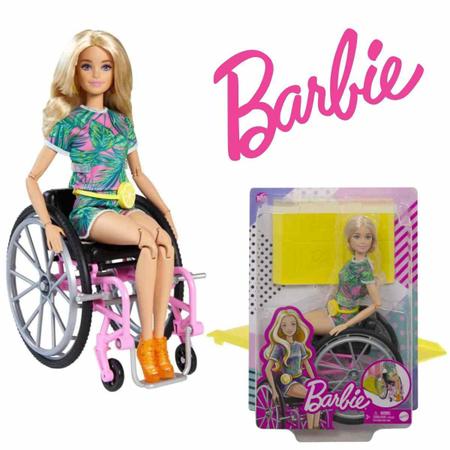 Boneca Barbie Colecionável Articulada Menina Loira Cadeirante