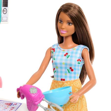 Barbie Roupas Vestido Rosa com Corações e Acessórios - Bumerang