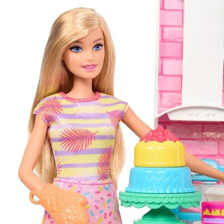 Barbie Roupas Vestido Rosa com Corações e Acessórios - Bumerang