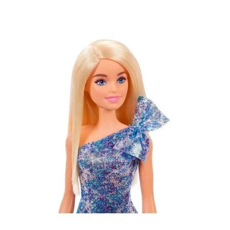 Boneca Barbie Vestido Glitter Loira T7580 - Original Mattel