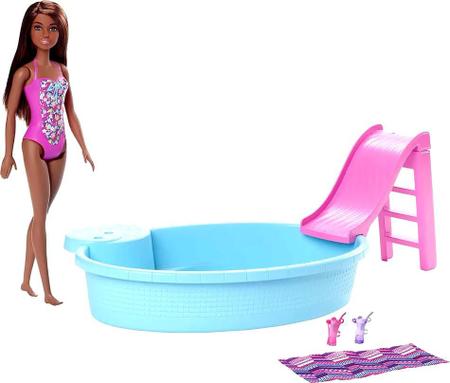 Boneca com Acessórios Barbie Piscina Maiô Rosa – Mattel - RioMar Recife  Online