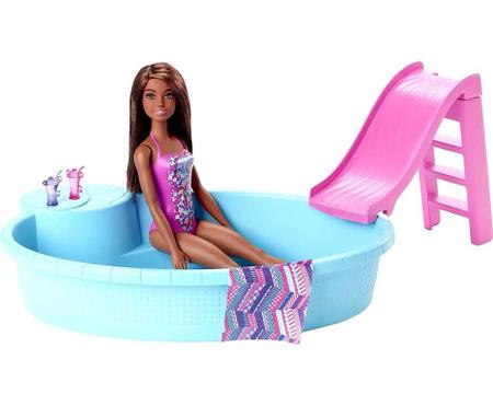 Boneca com Acessórios Barbie Piscina Maiô Rosa – Mattel - RioMar Recife  Online